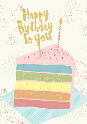 Happy Birthday to You Rainbow Cake Card