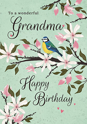 Wonderful Grandma Magnolia Birthday Card
