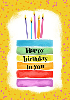 Cake And Candles Birthday Card