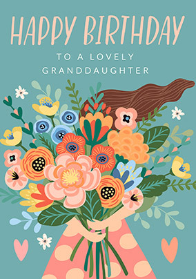 Happy Birthday Granddaughter Bouquet Card