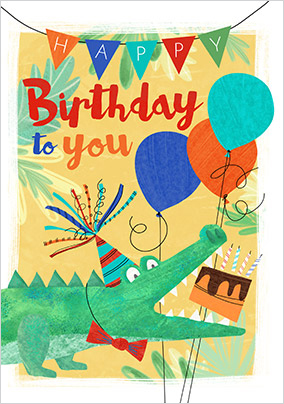 Party Croc Kids Birthday Card