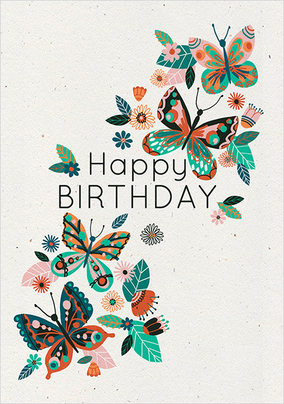 Happy Birthday Butterflies Card