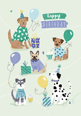 Party Dogs Birthday Card