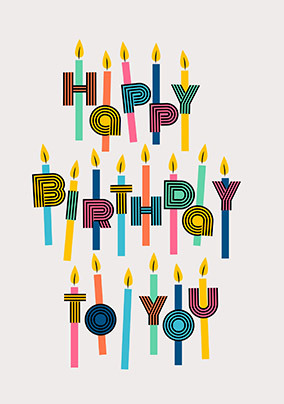 Candle Words Birthday Card