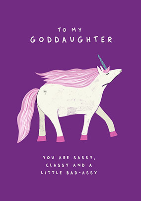 Goddaughter Unicorn Birthday Card
