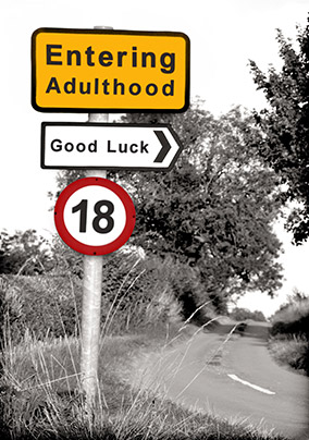 Road Sign 18th Birthday Card