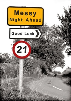 Road Sign 21st Birthday Card