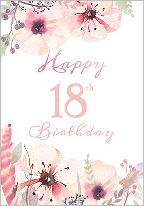 Floral Boutique 18th Birthday Card