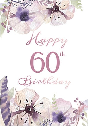 Floral Boutique 60th Birthday Card