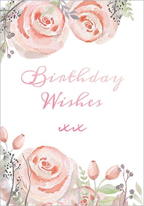 Floral Boutique Birthday Wishes Card