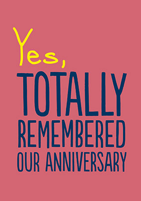 Totally Remembered Anniversary Card