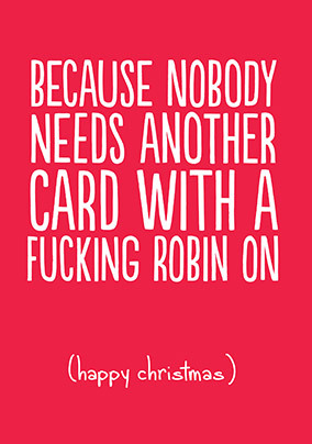 Not Another Robin Christmas card