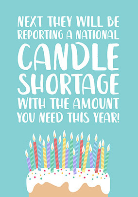 National Candle Shortage Birthday Card