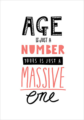 Age Is Just A Number Birthday Card