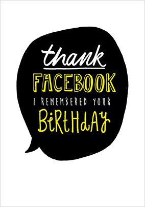 Thank Facebook Birthday Card