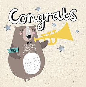 Congrats Bear Card