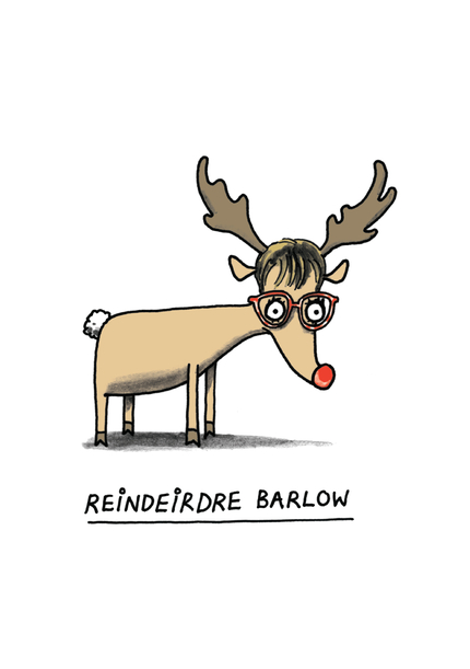 Reindeirdre Barlow Christmas card