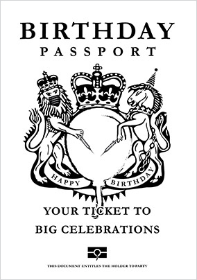 Passport Birthday Card