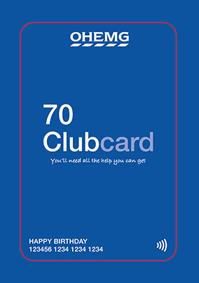 70 Club Birthday Card