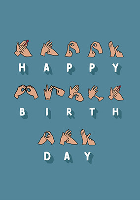 British Sign Birthday Card