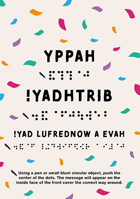 Happy Birthday Wonderful Day Braille Card