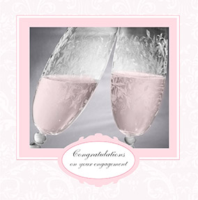 Champagne Flutes Engagement Card