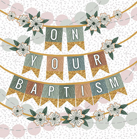 On your Baptism Bunting Card