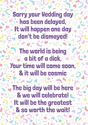 Confetti Delayed Wedding Card