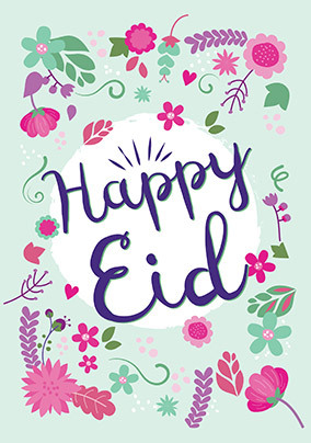 Happy Eid Floral Card