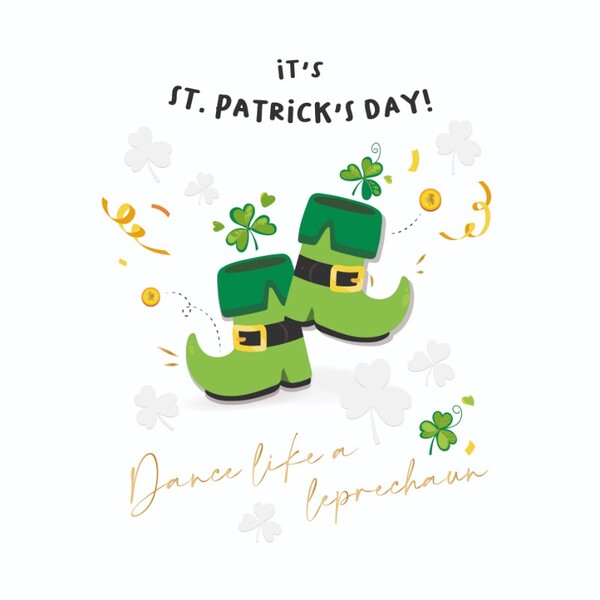 Leprechaun Shoes St Patrick's Day Card