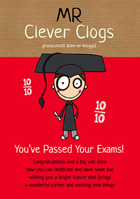 Mr Clever Clogs Graduation Card