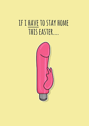 Stay at Home Rabbit Easter Card