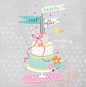 Happily Ever After Wedding Cake Card