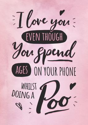 Ages on Your Phone Anniversary Card