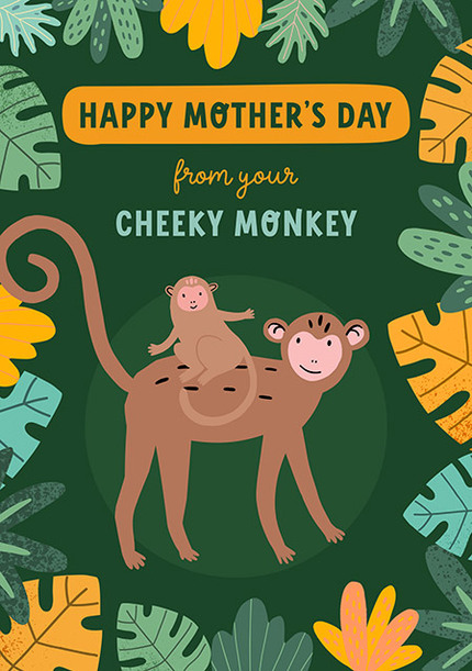 Cheeky Monkey Mother's Day Card