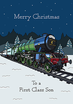 First Class Son Christmas Card