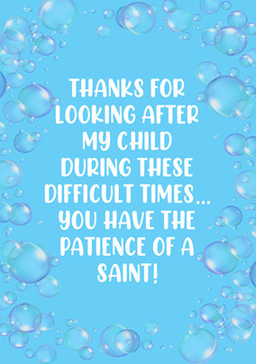 Patience of a Saint Thank You Teacher Card