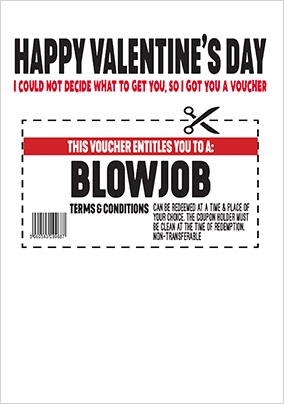 Blowjob Voucher Valentine's Day Card