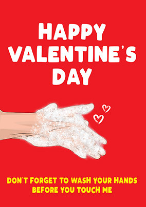 Wash Your Hands Valentine's Day Card