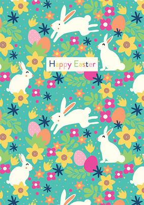Bright Bunnies Repeat Easter Card