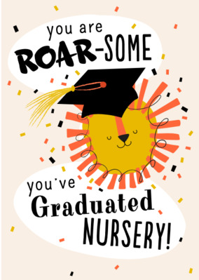 Roar-some Nursery Graduation Personalised Card
