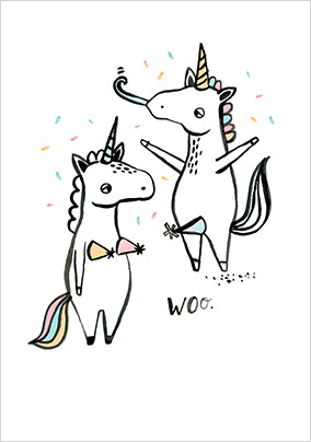 Unicorn Party Birthday Card