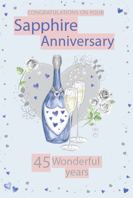 Sapphire Anniversary Congrats Card