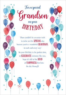 Special Grandson Birthday Card