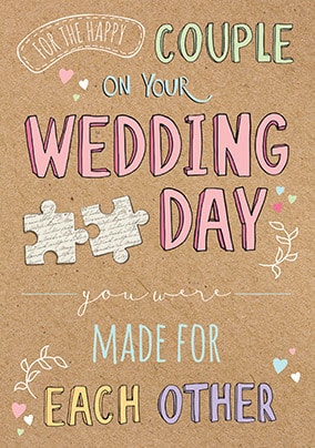 Made For Each Other Wedding Card