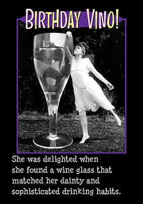 Large Wine Glass Birthday Card