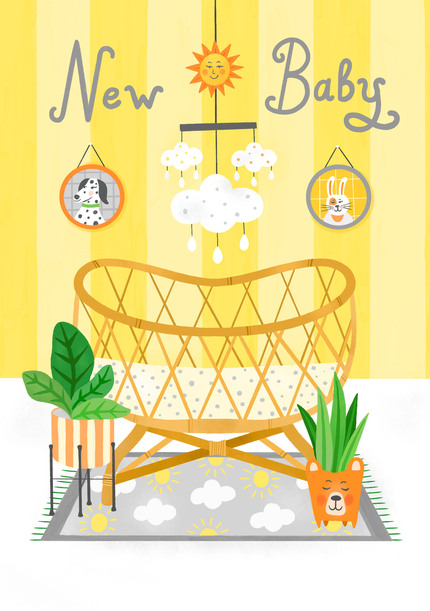 New Baby Scenic Card