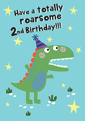 Roarsome 2nd Birthday Card