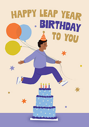 Leap Year Birthday for Him Birthday Card
