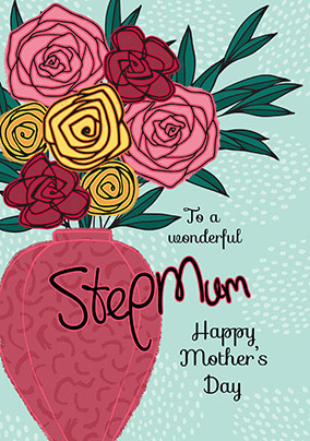 Step Mum Mother's Day Vase Card